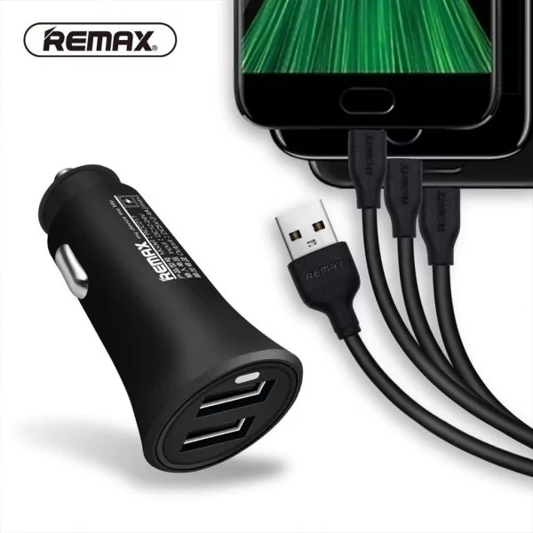 Remax Car Charger & Cable 3 in 1 RCC217@ido.lk