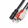 3.5mm Aux Female To 2 RCA Male Jack Adapters Audio Y Cable Splitter