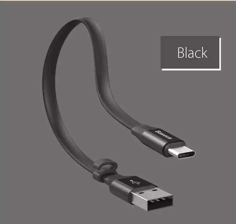 Baseus Nimble Type-C Transfer Data Synchronization Charging Cord 23cm- Black