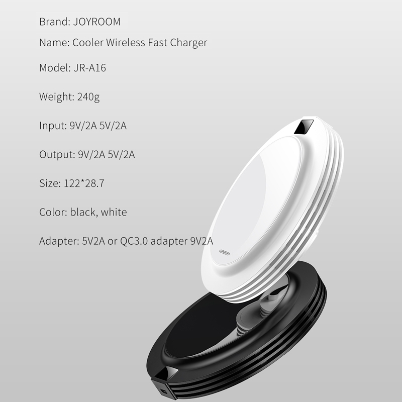 JOYROOM JR-A16 18W Intelligent Fast Wireless Charger, US Plug (White)
