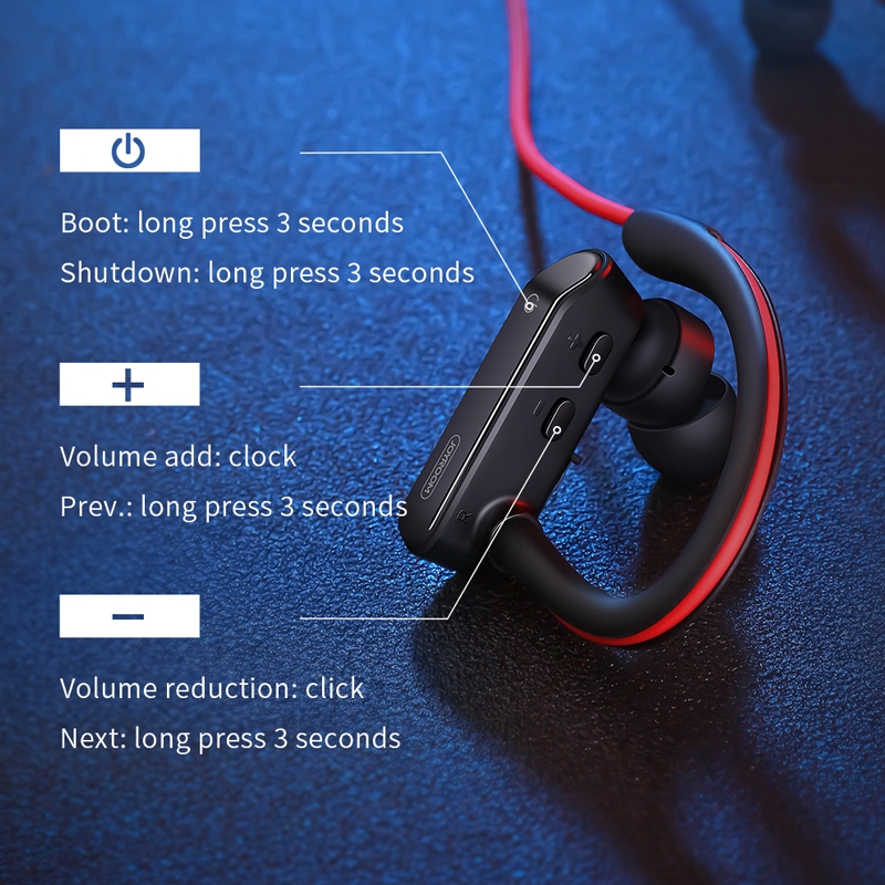 JOYROOM JR-D2S Bluetooth 4.2 Sport Wireless Bluetooth Earphone (Black)