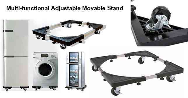 Multi functional Adjustable Movable Stand for Washing Machine and Refrigerator ido.lk