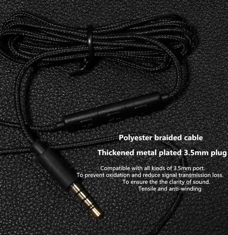 REMAX RM-100H Retractable PU Wired Control Headset Earphone Headphone With Mic 