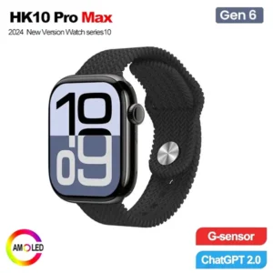 Hk10 Pro Max a smart watch with a black band