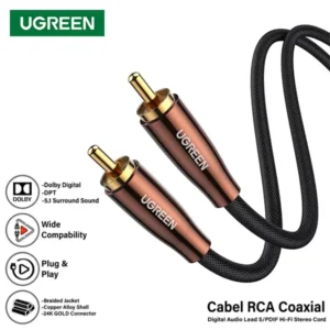 UGREEN HiFi RCA Coaxial Audio Cable Copper Case Braid 1M AV155@ido.lk