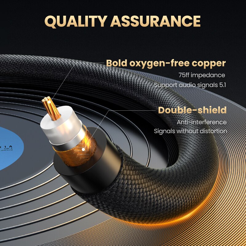 UGREEN HiFi RCA Coaxial Audio Cable Copper Case Braid 1M AV155 in Sri Lanka | ido.lk