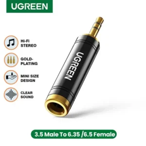 UGREEN 3.5mm to 6.5mm 1/4 Adapter Gold Plated price in sri lanka Toko.lk