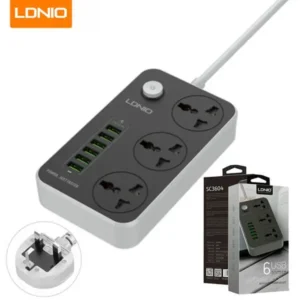LDNIO 3 Power Socket Extension with 6 USB Ports SC3604
